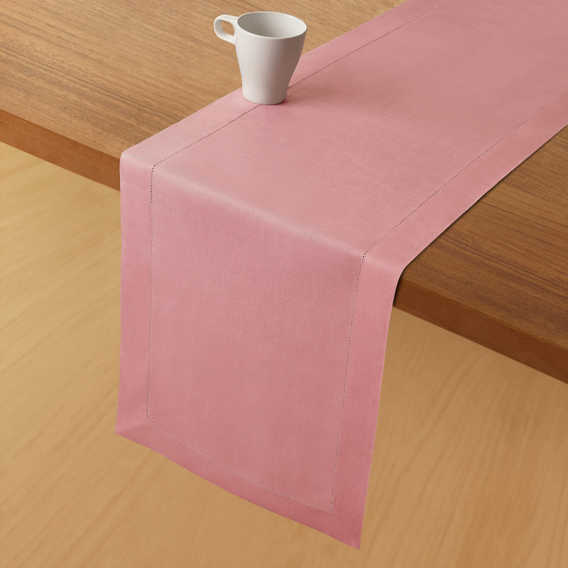 Chemin de table 100% lin D'Okok Homes, L 60 po x P 14 po, Rose