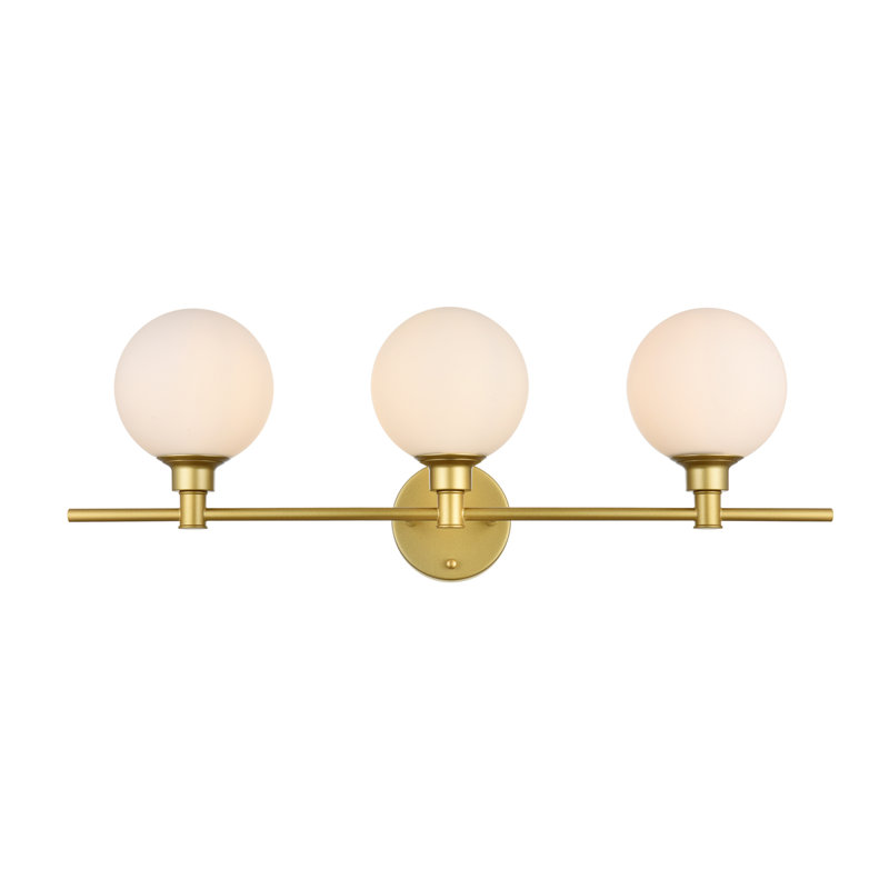 Éclairage pour meuble-lavabo à intensité variable Carmie, Trois lumières, Laiton