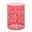 Paire de tables de bout en métal S / 2, ornementation moderne en fer, abat-jour corail, structure thermolaquée, sans assemblage, l 13,75 po x P 13,75 po, H 18,7 po et 11,75 po P 11,75 po, tables élégantes, détails floraux, couleur, fer-238380143