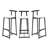 Bar Stools Kitchen Island Bar Chairs Set Of 3 Metal Counter Barstools With Backrest For Dining Pub Room-777471758