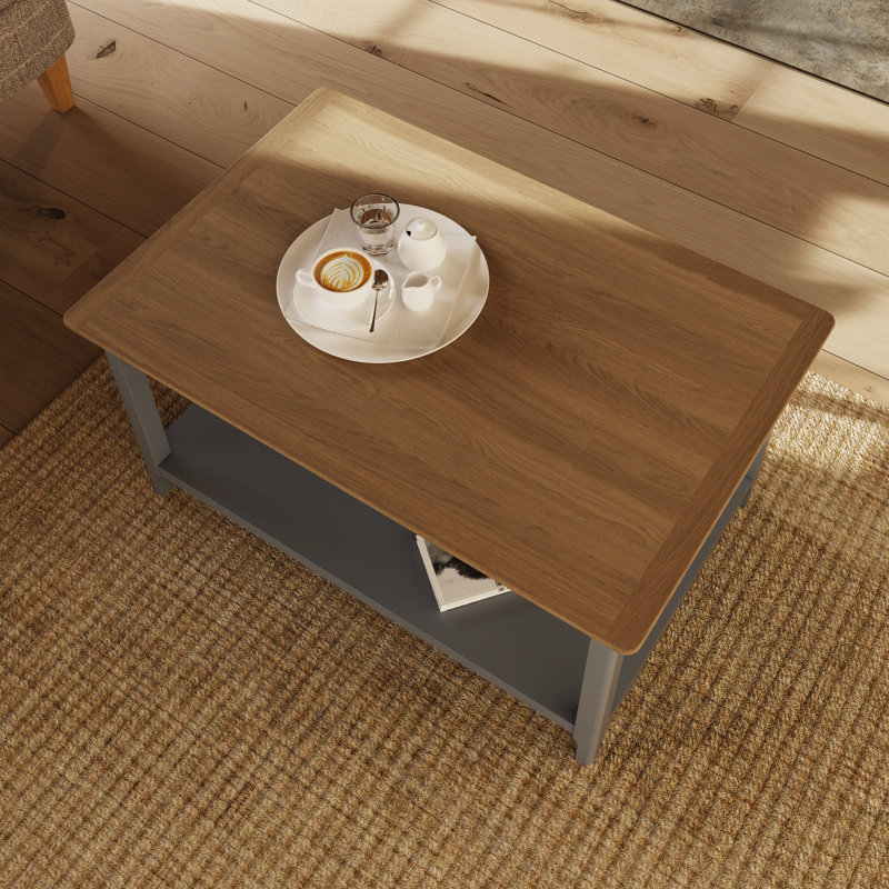Daris Coffee Table With Storage Shelf., Grey