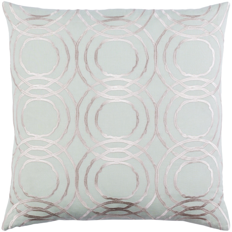 Coussin Ridgewood, H 20 po x l 20 po, Menthe / crème, Duvet