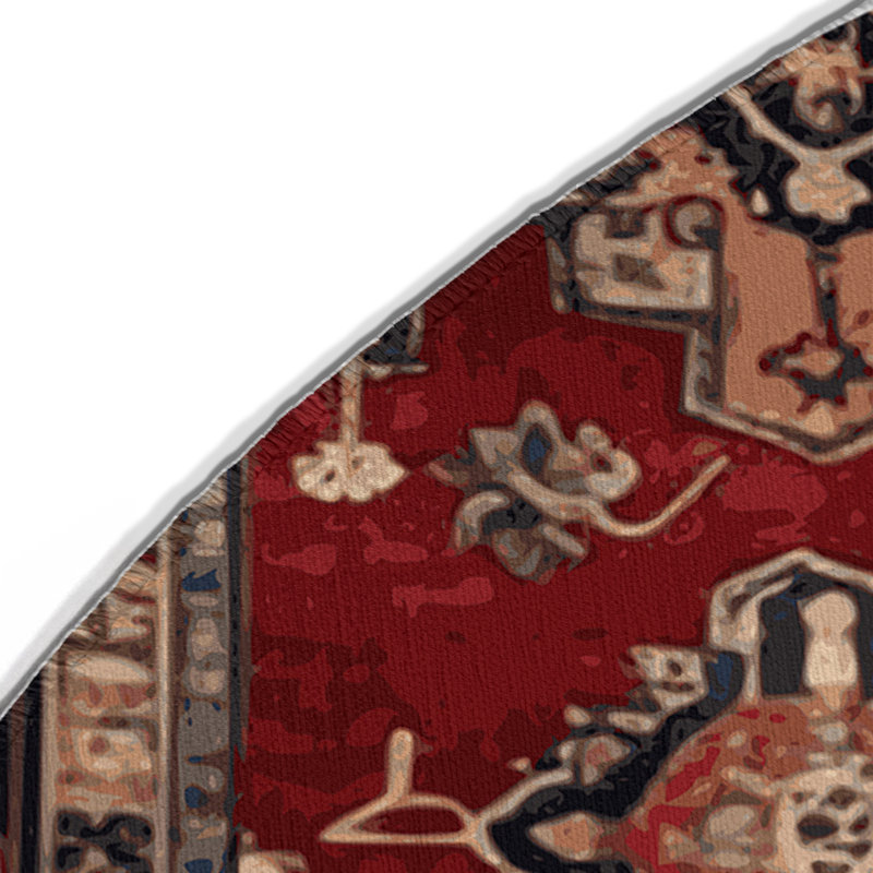 Tapis d'intérieur et d'extérieur brun Persian, Rond 5 pi