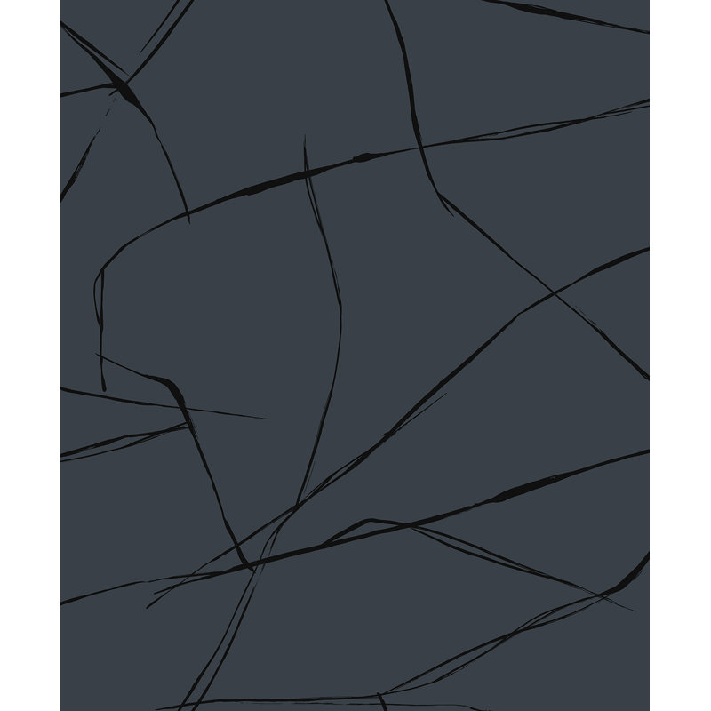 Rouleau de papier peint L 33 pi x l 20,9 po Niseko Etten Studios Ebony Astratto, Minuit métallique