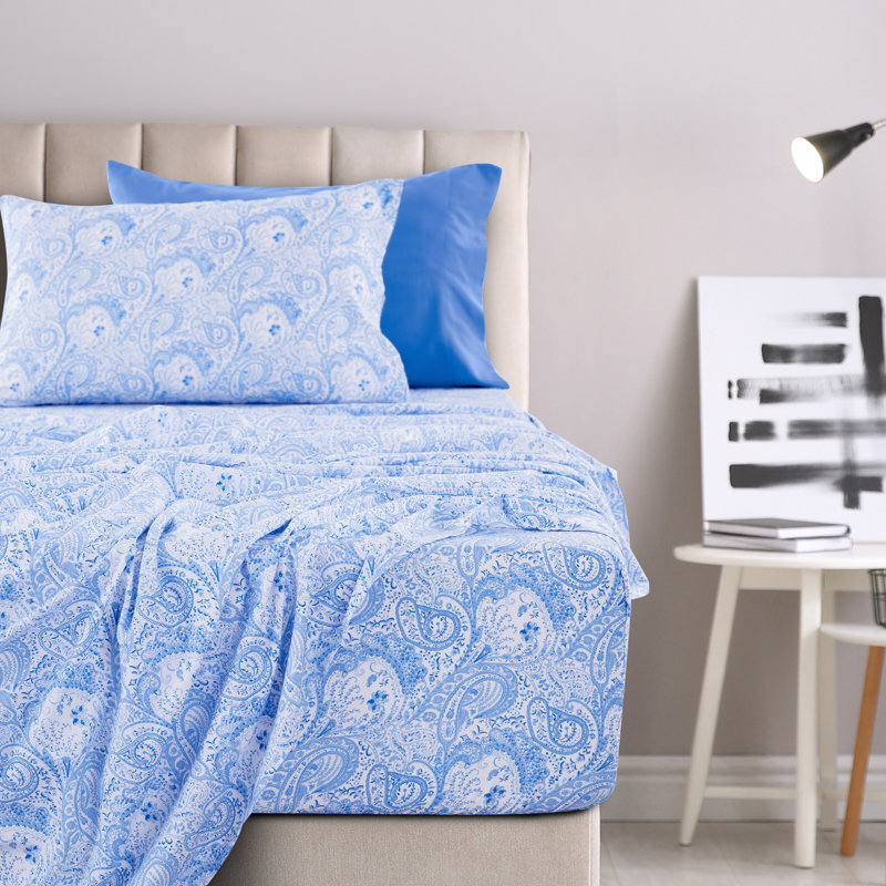 Ensemble de draps en microfibre Vosgan, Bleu, Ensemble de draps pour lit simple + 1 drap-housse 