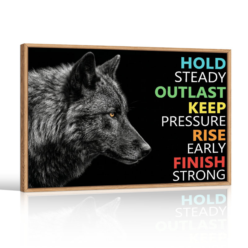 Ensemble d'une toile murale « Loup » (Motivation), H 36 po x l 48 po, Natural