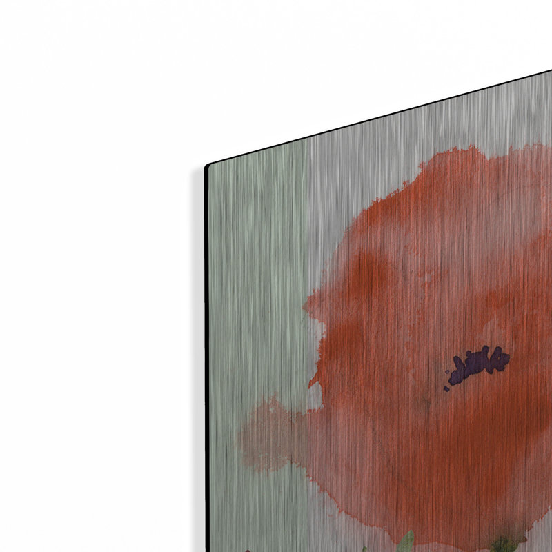 «Poppies Chinoise» par Sheila Golden, art mural en métal, H 36 po x l 36 po