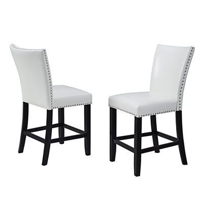 Chaise rembourrée à hauteur de comptoir avec repose-pieds (ensemble de 2)