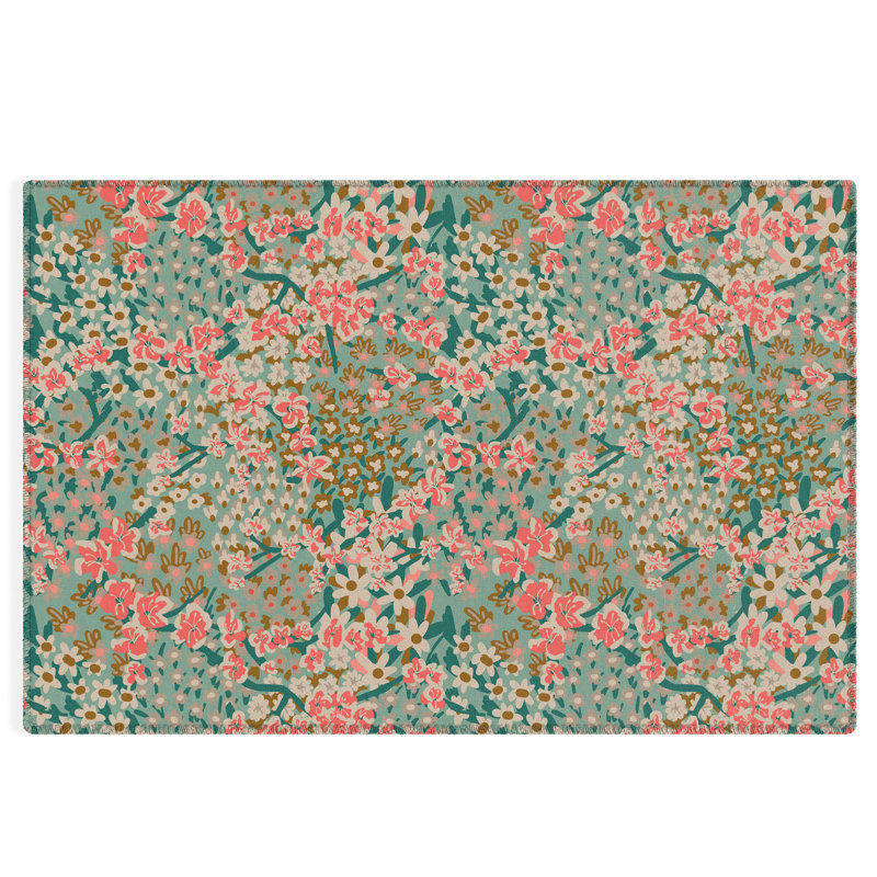 Taliaferro Floral Indoor / Outdoor Rug, Rectangle 4' x 6'