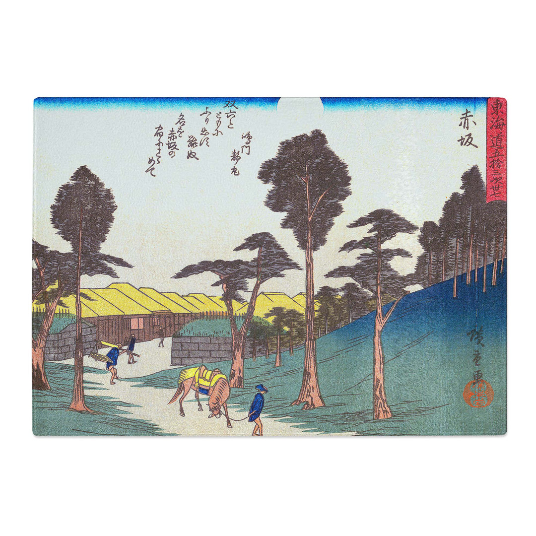 Tempered Glass Akasaka by Utagawa Hiroshige Chopping Board