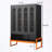 Shoe storage cabinet with two glass doors and open shelf-617274930