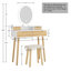 Ensemble de coiffeuse Barther avec miroir à luminosité réglable et tabouret rembourré