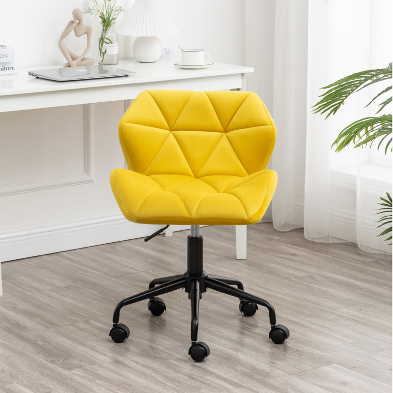 Chaise de bureau pivotante réglable, Jaune