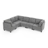 L Shape Modular Sectional Sofa,DIY Combination,Includes Three Single Chair And Three Corner