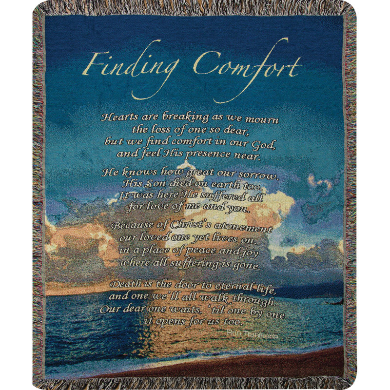 Manual Woodworkers Weavers Finding Comfort Tapestry Throw 50 x 60 Inch 100 Percent Cotton Woven Heirloom Quality Blue