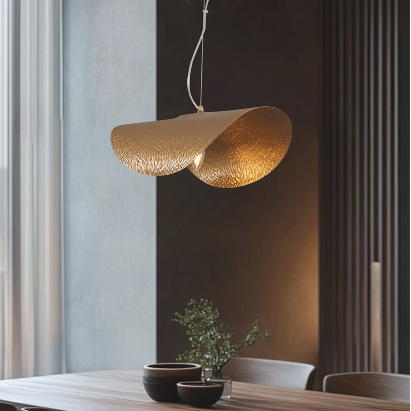 1-Light OvaL Pendant Light Silk Shade