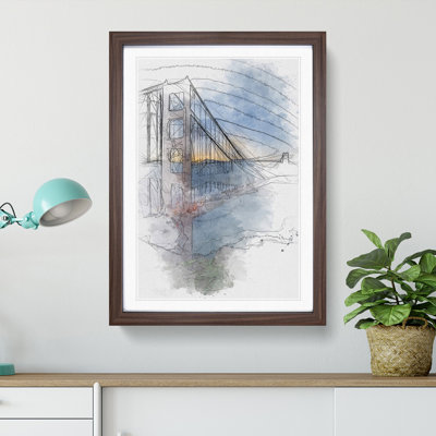 Mist Over The Golden Gate Bridge - Single Picture Frame Painting on MDF