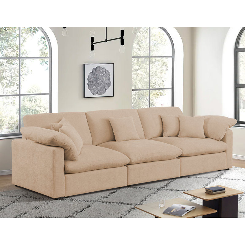 Canapé modulaire simple en U 152 po, Chameau clair