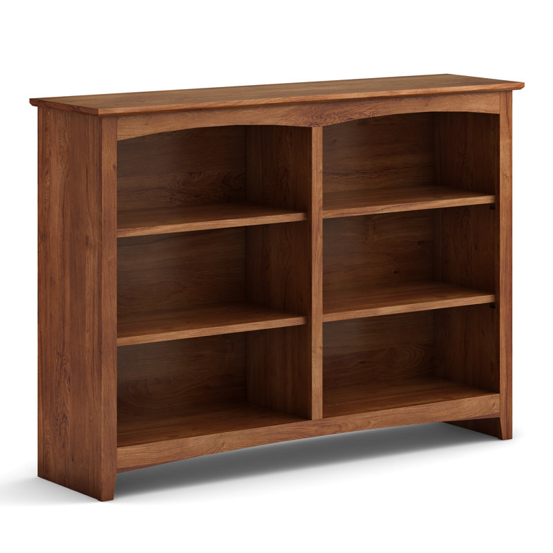 Malani 36" H Solid Wood Classic Bookcase, Golden Pecan, (3 Shelves) 36"H x 49.75"W x 12.875"D