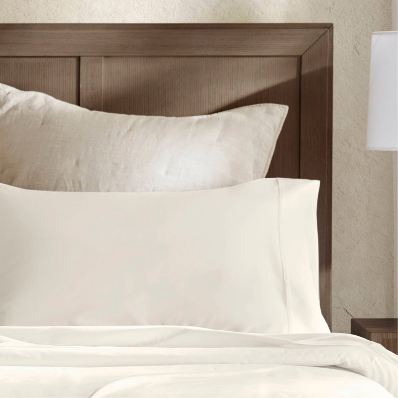 4 Pieces King Sateen Sheet Set,Ivory