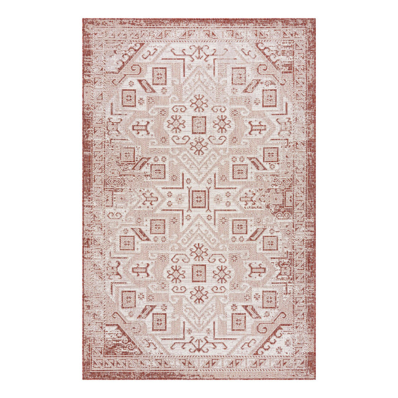 Tapis intérieur / extérieur bleu Allexis Southwestern, Rectangle 5 pi 3 po x 7 pi 10 po