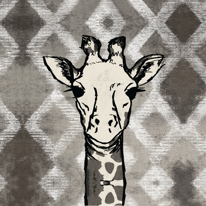 Classy Giraffe - Wrapped Canvas Print, 91cm H x 91cm W x 3.8cm D