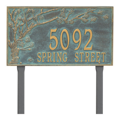 Personalized Spring Blossom Estate 2-Line Lawn