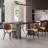 20.5"W Modern Upholstered Faux Leather Dinning Chair With Curved Wooden Backrest-1554952505