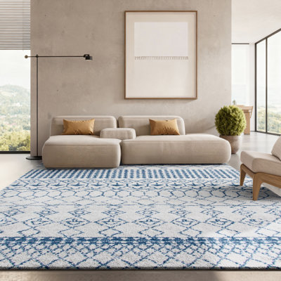 Tapis bleu marine / ivoire Sturdivant