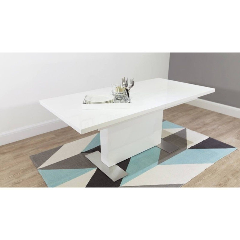Border Extendable Metal Base Dining Table