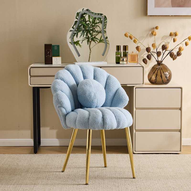 Metal Accent Stool, Blue