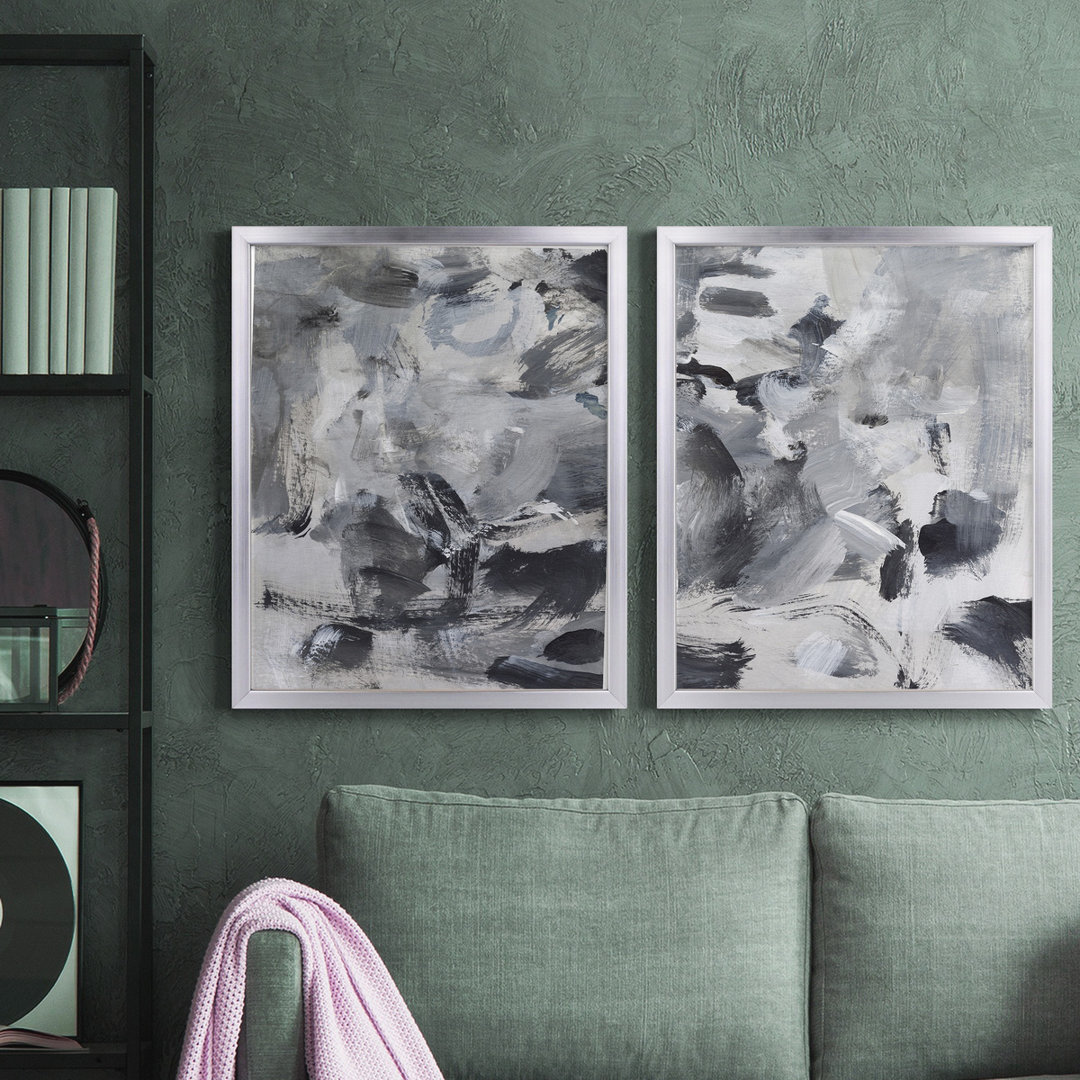 " Black & White Mix I " 2 - Pieces Painting Print Orren Ellis