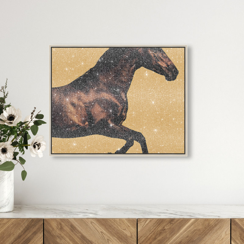 Hue Equine II Animals Canvas Print by Oliver Gal, Black Frame, 20 x 16, 21"H x 17"W, Silver Floater Frame