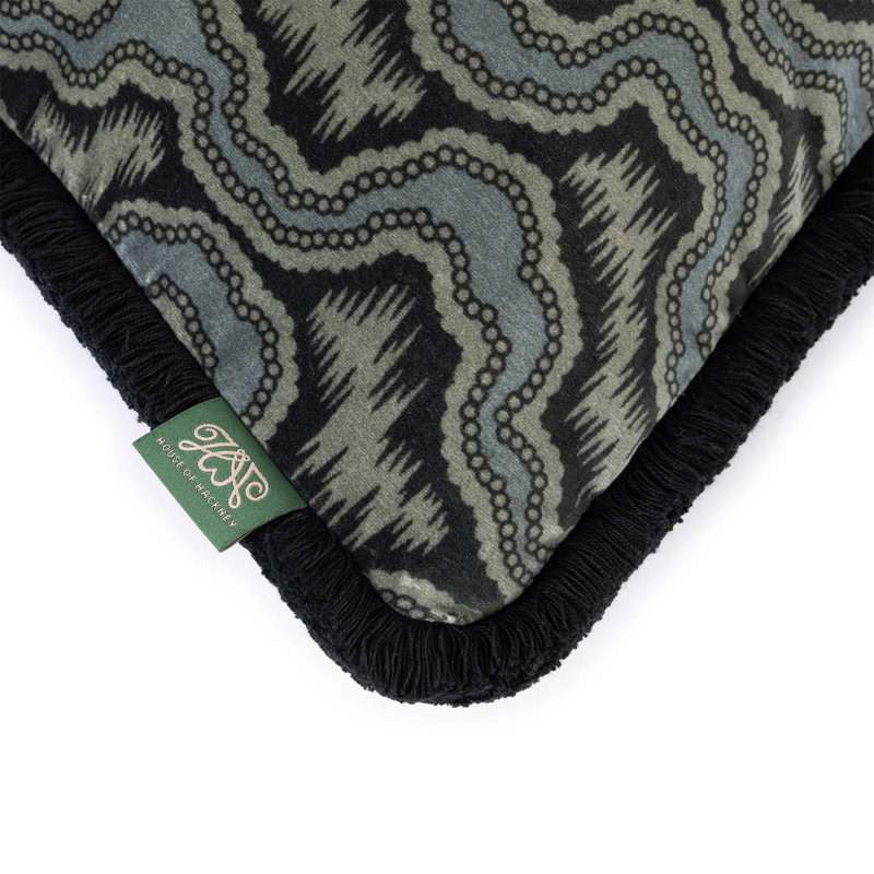XYLEM Velvet Medium Fringed Cushion - Apatite