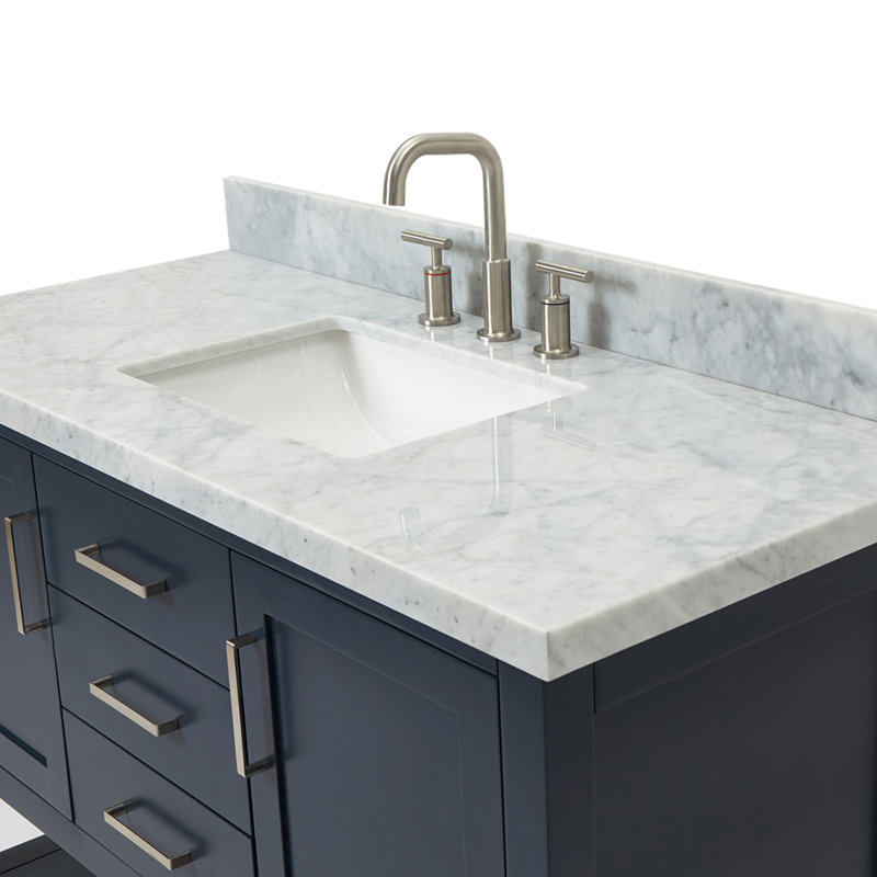Bayhill 61" W Single Bathroom Vanity Set, Rectangle, Midnight Blue, 49"