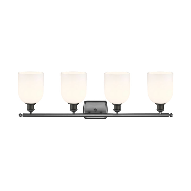 Anacaren 4 - Light Dimmable Vanity Light, Gloss White, Oil Rubbed Bronze