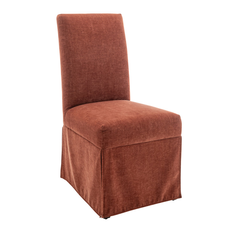 19.3'' H Fabric Upholstered Pine Parsons Chair, Orange