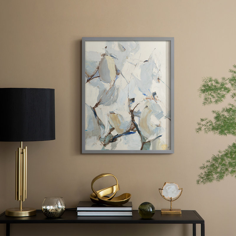 Reproduction encadrée Gallery, vent et poirier - bois massif, H 11 po x l 9 po, Gris