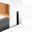 Grand lit avec armoires de rangement et lumières montées sur le dessus, conception intelligente pour les espaces multifonctionnels contemporains dans les petits appartements, solution de rangement double, intérieurs transitionnels-1726702949