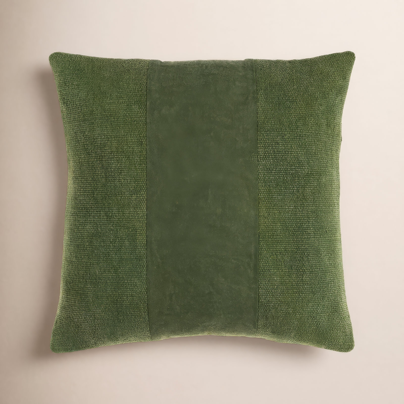 Dunbar Striped Cotton Pillow Cover, 18" x 18", Dark Green