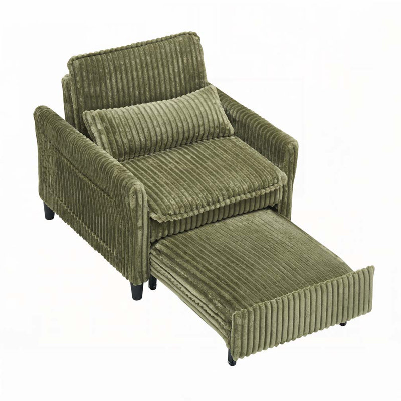 Fauteuil club en velours côtelé, Vert