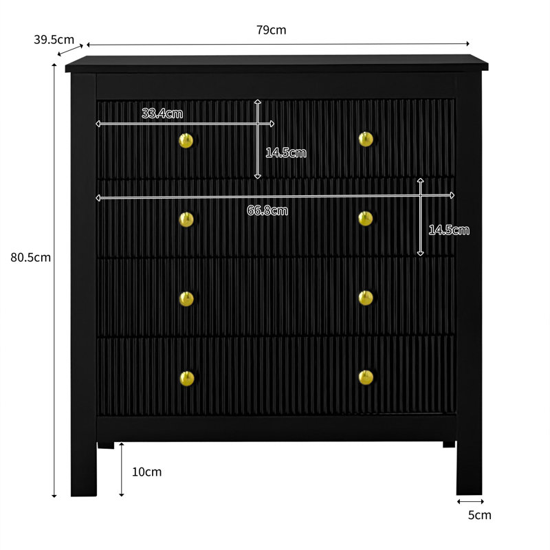 Agu 79cm Sideboard, Black