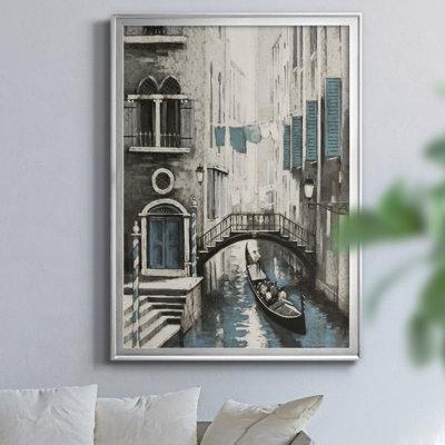 Venice I by J Paul - Matted and Framed Under Acrylic Glass, Large Living Room Wall Art
