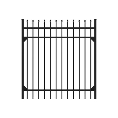 Athens Gloss Black Aluminum Pressed Spear Design Gate