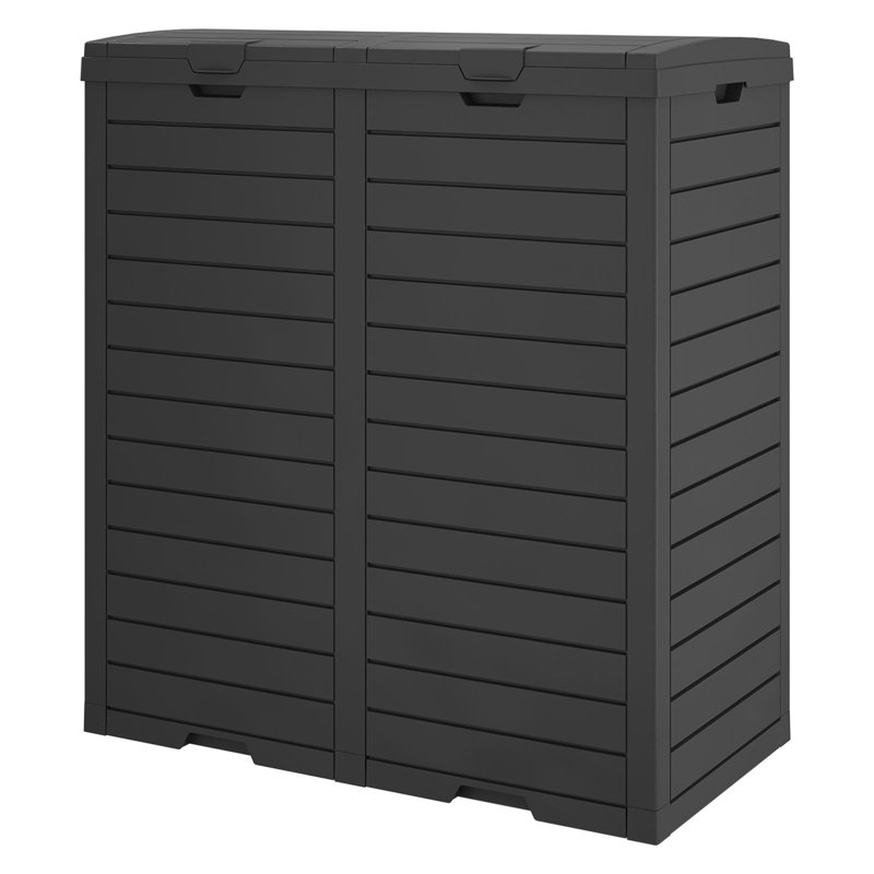 Poubelle de tri manuel 62 gallons, Noir, noir, noir, noir