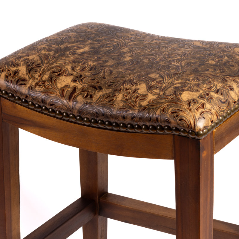 Genson Bar Stool, Counter Stool (26" Seat Height), Saddle Valentina Tawny