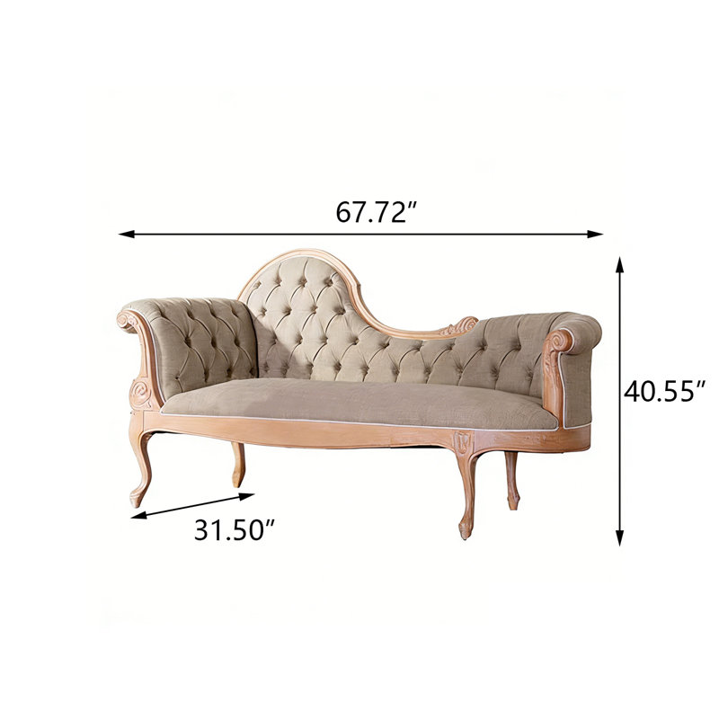 Fauteuil de princesse en bois massif vert de 67,72 po de style américain