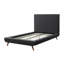 Lit simple tapissier en bois massif gris anthracite Gracie Mills Brighton