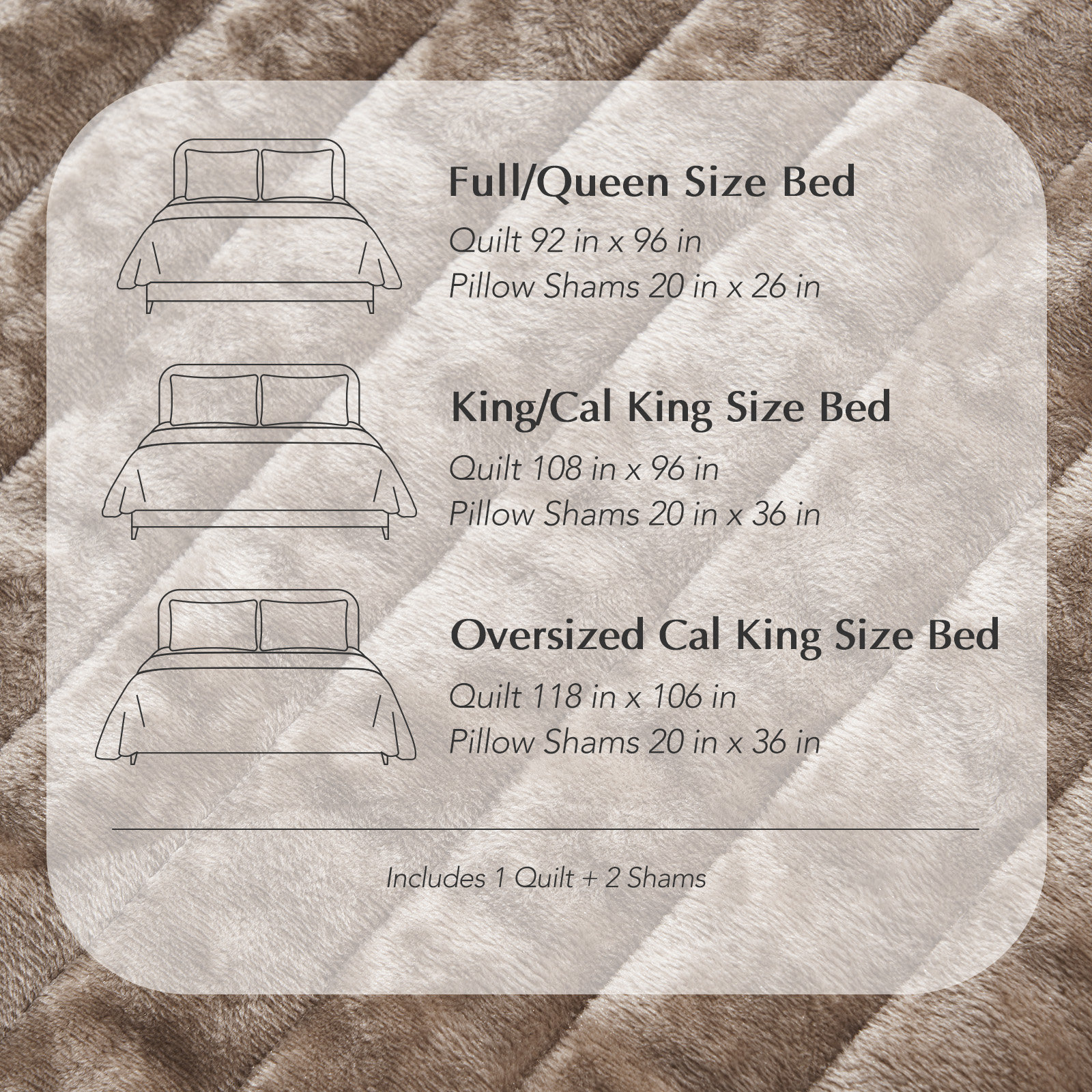 Velvet Quilt Set, Queen, Mocha Brown