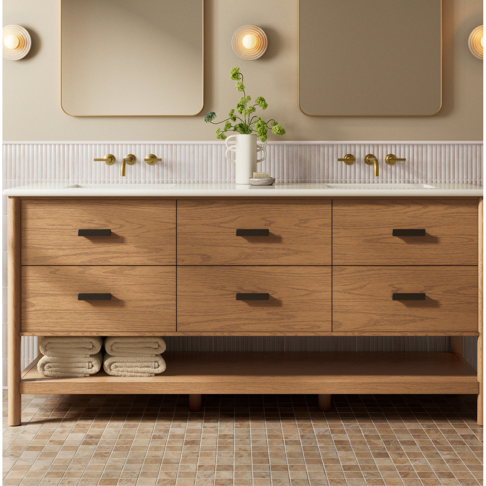 Eaton Vanity Mirror, Gold